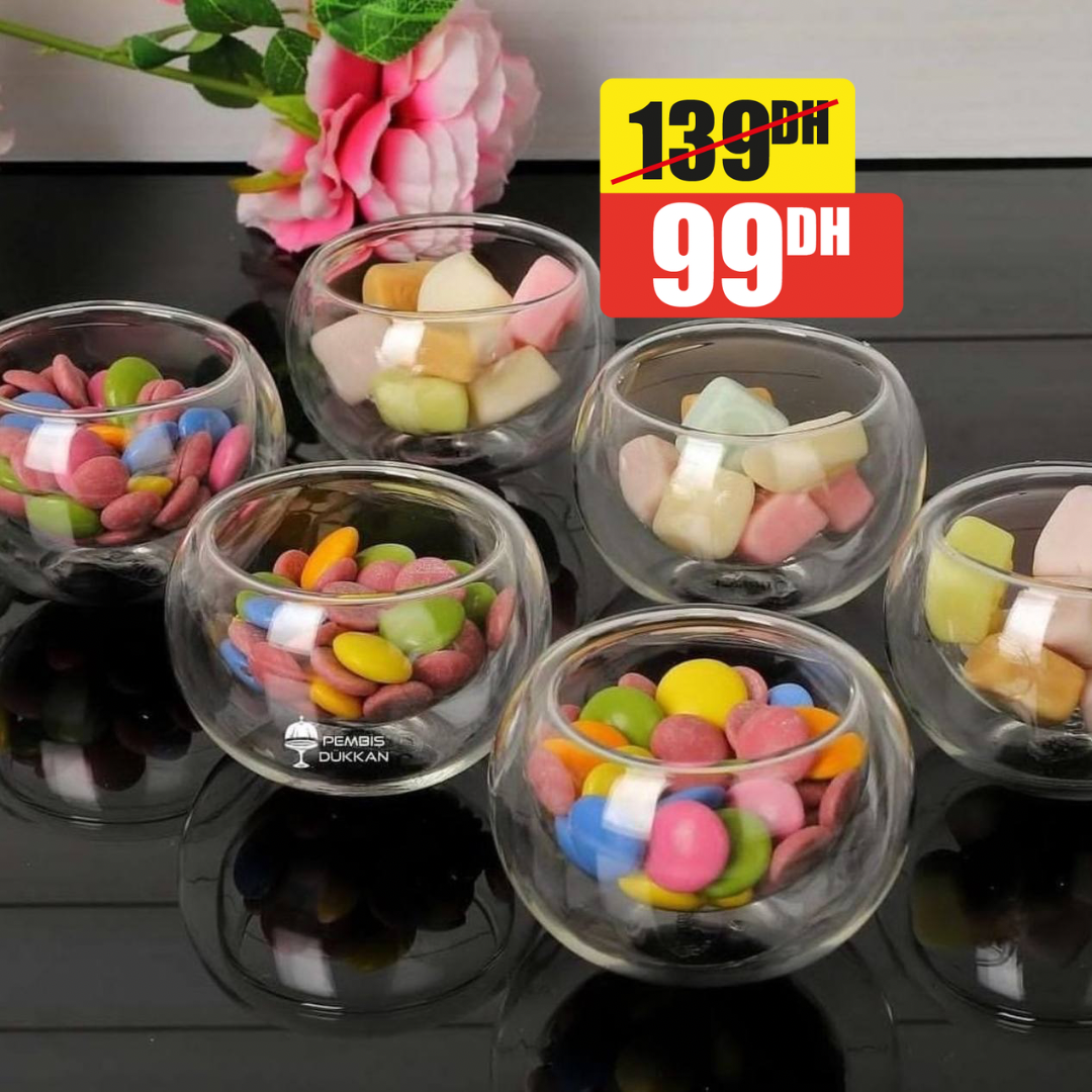 Lot de 6 Bols à bonbons en verre 50ml