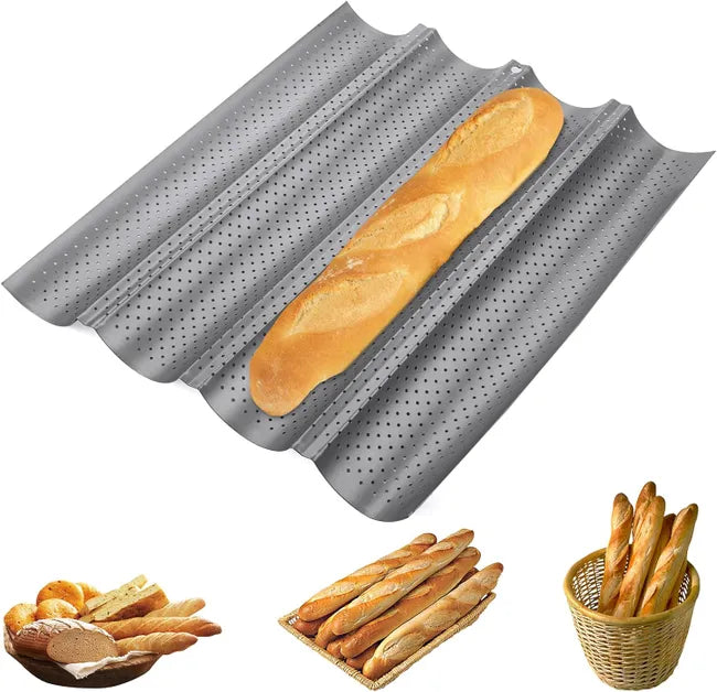 Plaque Moule De Cuisson Perforé 4 Baguettes Pain