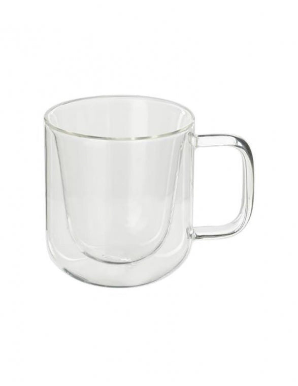 Lot de 2 Tasses en verre avec poignée 250 ml