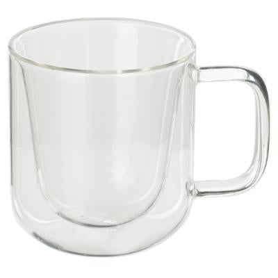 Lot de 2 Tasses en verre avec poignée 250 ml