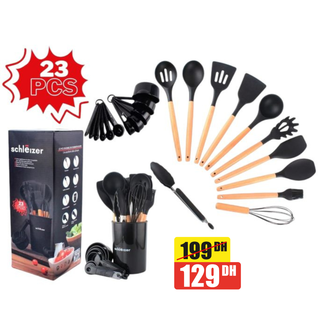 Ensemble d'ustensiles de cuisine en silicone 23pcs