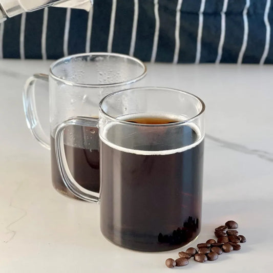 Lot de 4 tasses élégantes en verre 400 ml