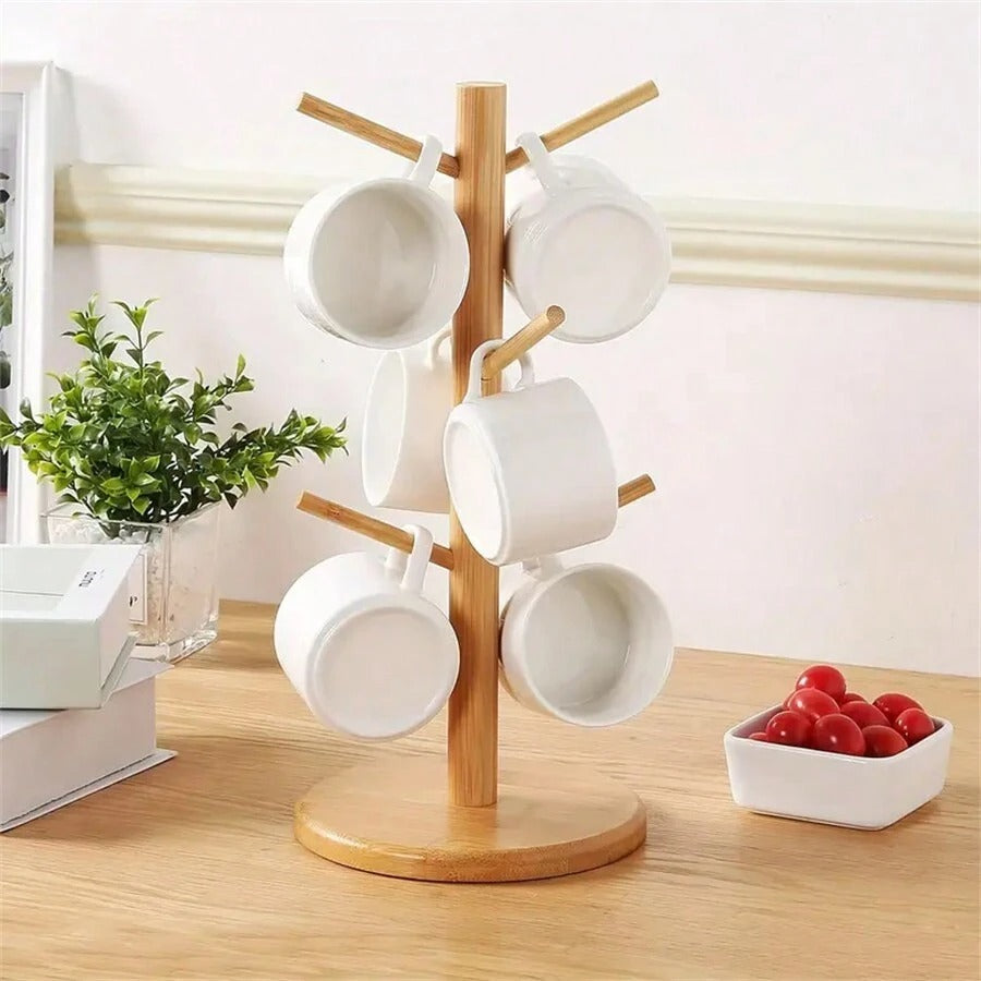 Porte-tasse en bambou en forme d'arbre